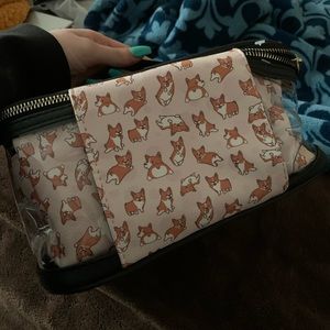 Corgi makeup bag, still has tag on never used